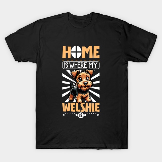 Home is with my Welsh Terrier T-Shirt by Modern Medieval Design